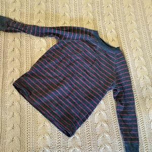 Boys Long Sleeved Navy Blue and Red Shirt